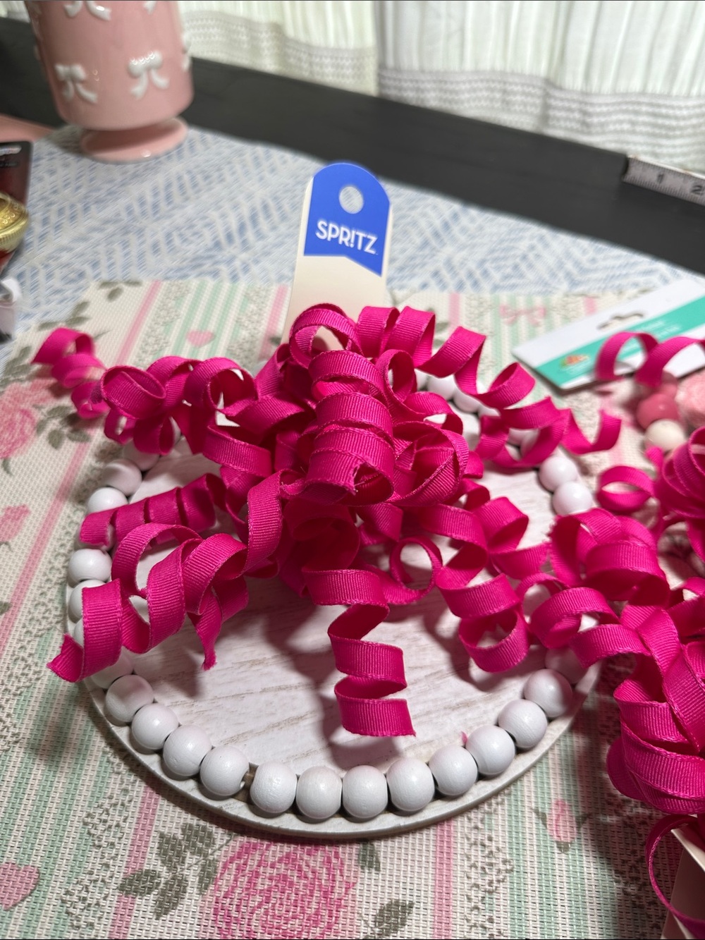 12 Spritz Bright Fuchsia Curly Ribbon Bow NWT